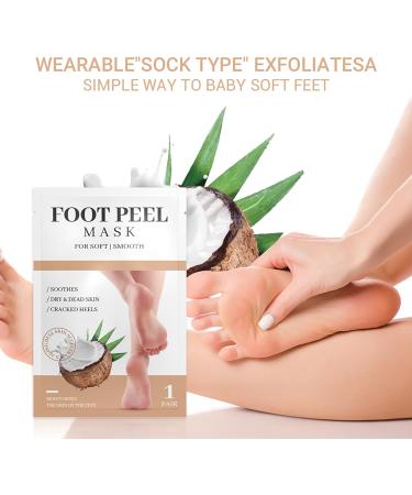Foot Mask - 3 Pairs Peeling & Moisturizing Socks for Dry Cracked Feet - Foot Spa Treatment for Men & Women - Buy Online on SooperMarket.com