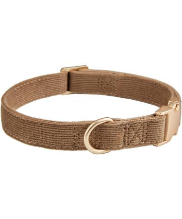 YUDOTE Ultra-Soft Natural Cotton Dog Collar for Small Dogs with Sensitive Skin - Brown (S) | 1 Pack - Buy Online on SooperMarket.com