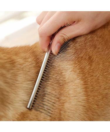 2-in-1 Professional Metal Dog and Cat Comb with Stainless Steel Teeth - Grooming Tool for Long & Short Haired Pets - Removes Tangles, Knots, Fleas & Lice - Buy Online on SooperMarket.com