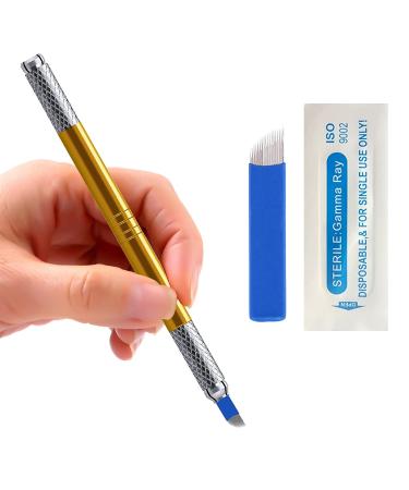 30Pcs Disposable Microblading Needles - Lip & Eyebrow Tattooing | Single Use Only (18 Needle) - Blue - Buy Online on SooperMarket.com