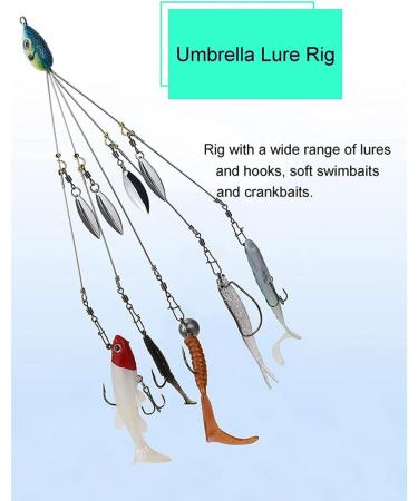 Giyofom Umbrella Rigs for Bass & Stripers Fishing | Freshwater Swimbait Bait Rig Set - Blue  - Buy Online on SooperMarket.com
