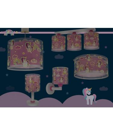 Dalber Unicorns Children's Wall Lamp - Pink Animal Light for Kids' Room | Stylish Lampshade - Buy Online on SooperMarket.com