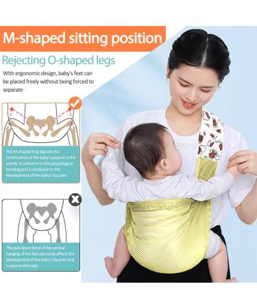 HINATAA Breathable Baby Sling | Adjustable & Quick Dry Mesh Fabric Wrap for Newborn Carrying | Yellow - Buy Online on SooperMarket.com