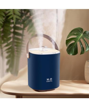 Humidifiers for bedroom 1.2L Portable Cool Mist Humidifiers Auto Shut-Off USB Desk Humidifier with Warm Night Light and Dual Nozzle Design for Bedroom Travel Office Blue