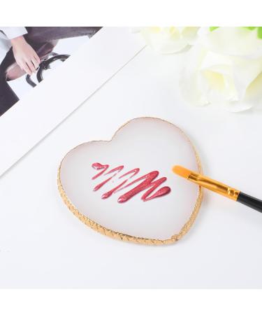 Gjinxi Resin Nail Art Palette Makeup Palettes Nail Mixing Palette Polish Color Mixing Plate Golden Edge Heart Shaped Nail Art Display Holder Display Board Heart Shape Cosmetic Mixing Tools - Buy Online on SooperMarket.com