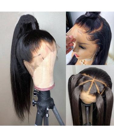 Hermoous 10 Inch Full Lace Human Hair Wig - Straight Brazilian Virgin Remy Hair, 180% Density, Natural Black, Pre Plucked & Handmade - Buy Online on SooperMarket.com
