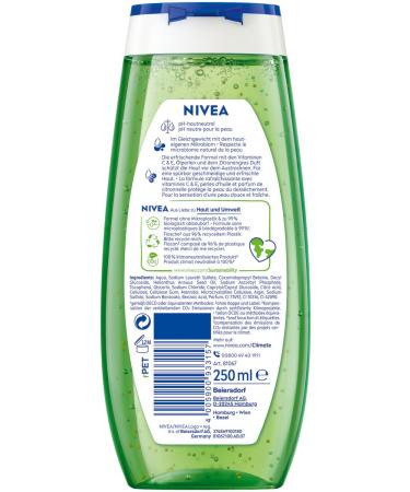 Nivea Lemongrass & Oil Shower Gel 250ml - pH-Skin-Neutral Nourishing Formula with Invigorating Lemon Fragrance - Pampering Shower Experience - Buy Online on SooperMarket.com