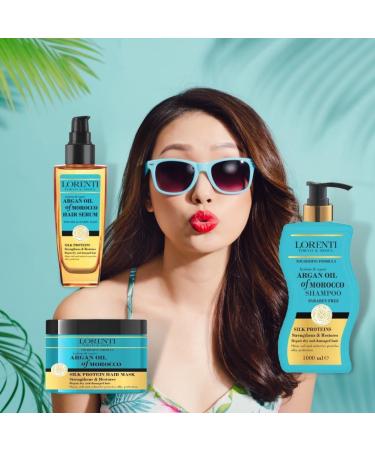 Lorenti Deep Conditioning Hair Mask 500 ml | For Dry Damaged Dense & Frizzed Hair | Contains Vitamin B7 & Proteins to Balance & Moisturize Hair | 16.9 Fl Oz (Argan Oil) - Buy Online on SooperMarket.com