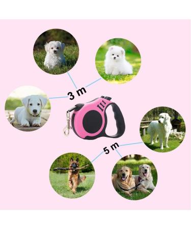 5m Retractable Dog Leash - Perfect for Small Medium & Large Dogs | Pink Color - Durable & Stylish - Buy Online on SooperMarket.com