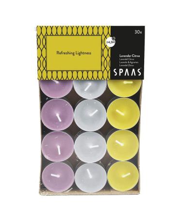 Spaas 30 Scented Tealights Assorted Colours 4.5 Hours Refreshing Lightness Autumn Yellow Autumn Yellow Refreshing lightness