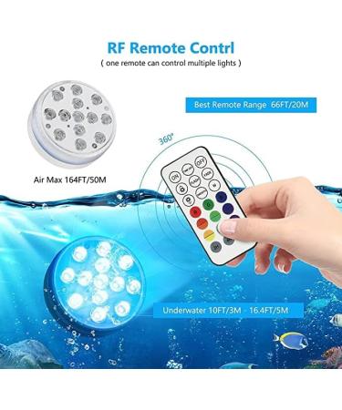 Zhongkaifa underwater light with remote control RGB multi color changing waterproof LED underwater light pond lighting pool lighting for vase base party christmas swimming pool wedding (4 pcs) - Buy Online on SooperMarket.com