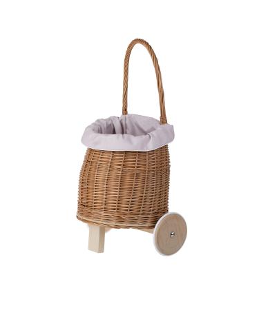 e-Wicker 24 willow cart willow trailer basket cart (pink)
