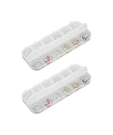 2 Boxes Nail Art Rhinestones Chains Multifunction 12 Colors Metal Bling Decal DIY Fingernails Charms for Acrylic Nails Nail Art Decoration Nail Art Accessories for Nail Salon Home