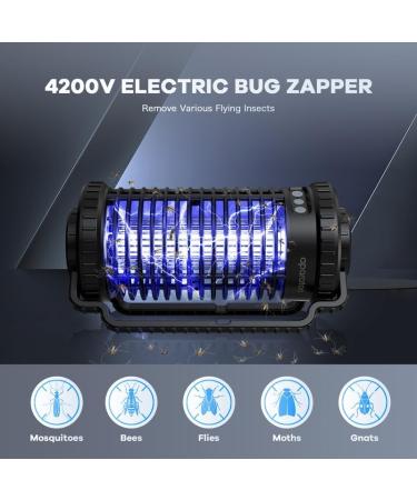 Solar Bug Zapper for Outdoor Indoor 4200V UV Mosquito Killer Lamp Waterproof Electronic Mosquito Zapper Fly Catcher Traps Fly Zapper Insect Killer Mosquito Trap for Kitchen Balcony Patio Camping - Buy Online on SooperMarket.com