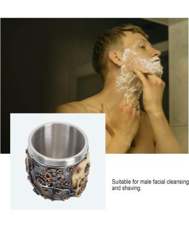 Osaladi Stainless Steel Shaving Bowl - Premium Razor Soap Foam Cup for Men | Skull Design Wet Shaving Accessories - Buy Online on SooperMarket.com