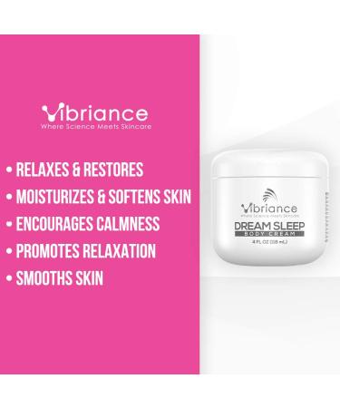 Vibriance Moisturizing Dream Sleep Body Cream | Full Body Dry Skin Moisturizer | Soothes, Relaxes & Rejuvenates Skin | 4 fl oz - Buy Online on SooperMarket.com