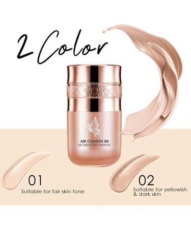 Buy Butterfly Cushion BB Cream - Air Cushion CC Cream & Moisturizing Concealer - Easy to Use Liquid Foundation in Ivory White - International Shipping - Buy Online on SooperMarket.com