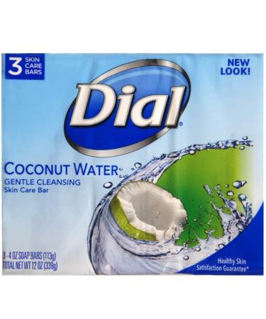 Dial Glycerin Soap Bars Coconut Water & Bamboo Leaf Extract 4 oz bars 3 ea (Pack of 2)