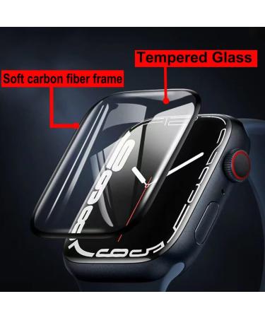2 Pack Apple Watch Series 8/7 45mm Tempered Glass Screen Protector - Full Coverage Anti-Scratch Film for iWatch Series 7/8 (45mm Black) - Buy Online on SooperMarket.com