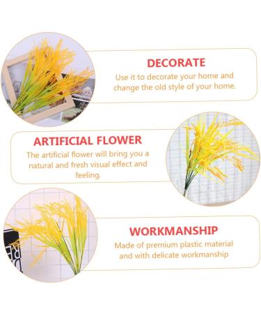 DECHOUS 4pcs 7 Simulated Rice Wheat Flower Natural Wheat Ears Flowers Artificial Wheat Stalks Wheat Decor Tall Wheat Ears Dried Flowers Fall Flower Bouquet Plastic Dining Table - Buy Online on SooperMarket.com