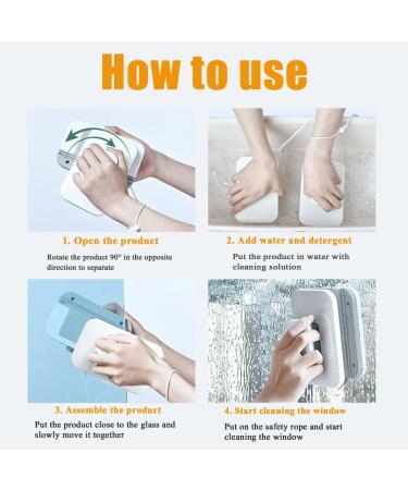 Magnetic Windshield Cleaner Tool | Double-Sided Window Wiper for High Rise & Car Glass | Adjustable Magnetic Cleaner for 3-10mm Thickness - Buy Online on SooperMarket.com