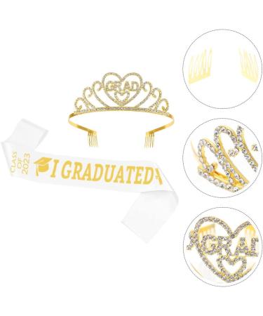 2023 Graduation Satin Sash and Tiara Kit - Glitter Rhinestone Crown for Graduation Party Decor - Buy Online on SooperMarket.com