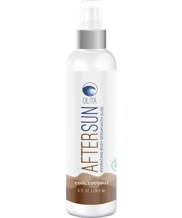 Olita AfterSun Body Serum - Cool Coconut Fragrance - 8 oz - Hydrating Body Oil with Aloe Vera - All-Natural with Vitamin E - Cooling Sunburn Relief