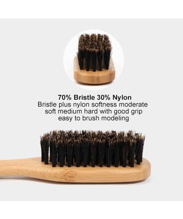 Wild Boar Beard Brush for Stiff Hair - Natural Wooden Brush for Men | Elastic Soft & Stiff Bristles for Beard & Mustache Grooming - Buy Online on SooperMarket.com