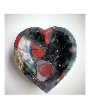 Balance Natural Blood Stone Crystal Bowl Carved Heart Rough Stone Ashtray Gemstone Moon Dish Home Decor Lucky Stone Raw stones and minerals PEIQIYIN