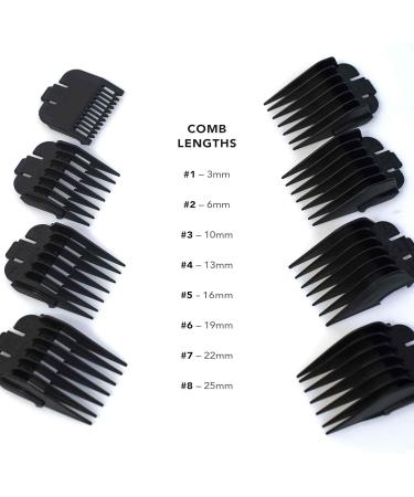 Wahl Plastic Comb Attachments Set of 8 for Multi Cut Clippers - Durable, Easy to Organize, Black - Buy Online on SooperMarket.com