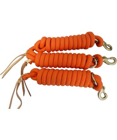 Set of 3 Green 9-Foot Nylon Lead Ropes with Leather Popper - Buy Online on SooperMarket.com