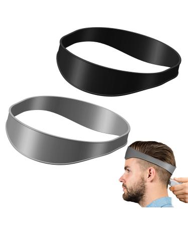 Yolispa 2 Pieces Silicone Hair Bands Hair Trimming Guide for Men Hair Cutting Tool