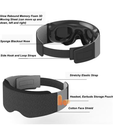 Memory Foam Sleep Eye Cover with Nose Cushion 3D Breathable Cotton Sleep Eye Cover Pads for Light Blocking Elastic Band for Home Travel - Buy Online on SooperMarket.com