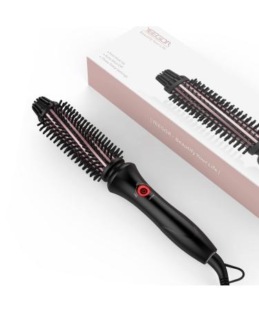 YEEGOR Ionic Curling Iron Brush 1 Inch  Ceramic Tourmaline Curling Brush Iron for Short Hair/Shoulder-Length Hair  Anti-Scald Instant Heat Up Hot Curling Brush Dual Voltage Travel