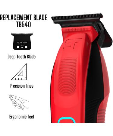 Supreme Trimmer Recharge Zero Gap Trimmer for Barbers | 7500+ RPM Removable Battery Smart USB Charging Stand + iPhone/Android Charging | ST777 Red - Buy Online on SooperMarket.com