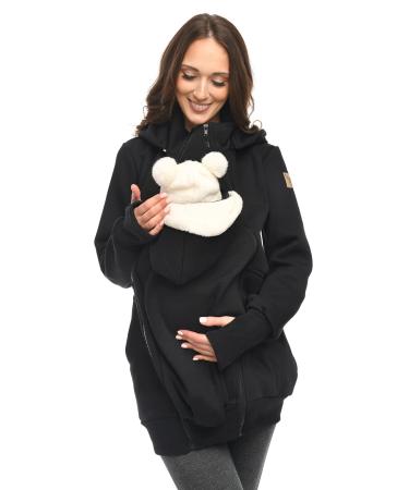 MijaCulture 3-in-1 Maternity Jumper for Baby Carrier Kangaroo Jacket 4132 Schwarz S Black S