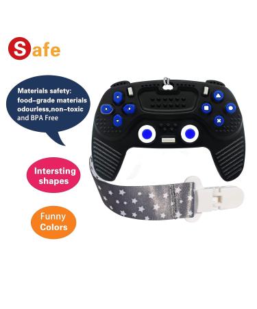 Teething Remote Control for Baby with Pacifier Clip  Funny Teethers for Baby for Baby Girl Or Boy Teething Toys for Babies 3-6 6-12 Months(Black) - Buy Online on SooperMarket.com