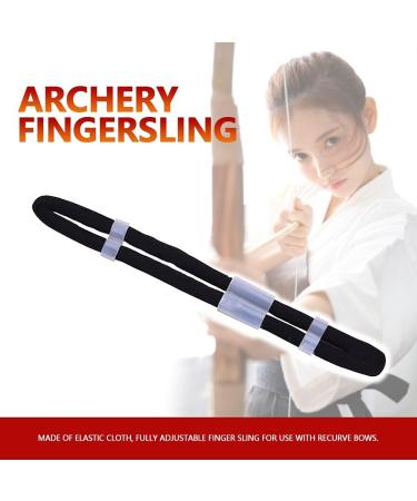 Adjustable Archery Finger Sling Soft Elastic Cloth for Recurve Bow Hunting - M Black - Buy Online on SooperMarket.com