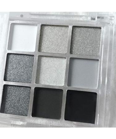 Go Ho Black/Silver Smokey Eyeshadow Palette White Eye Black Eye Shadow Palette 9 Colors Matte & Shimmer Eye Makeup Palette Gray Sliver Eye Shadow Makeup Waterproof Cool Daily Shades Eyeshadow Palette Shimmer & Matte 9 Co...