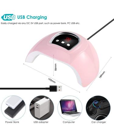 54W UV LED Nail Lamp - Gel Polish Dryer with 18 LEDs, 3 Timers, Auto Sensor, USB Port - Buy Online on SooperMarket.com