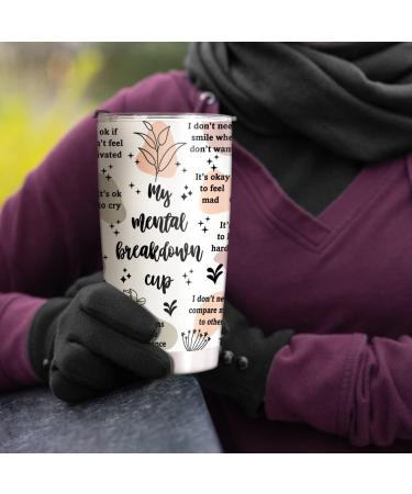 HOMISBES Mental Health Awareness Tumbler - Positive Quotes & Affirmations - Stainless Steel 20oz Cup for Mental Wellness - Buy Online on SooperMarket.com