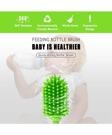 31cm Baby Bottle Cleaning Brush - Silicone Cleaner for Hydro Flask, Sports Bottles - Green (Qty 1) - Buy Online on SooperMarket.com