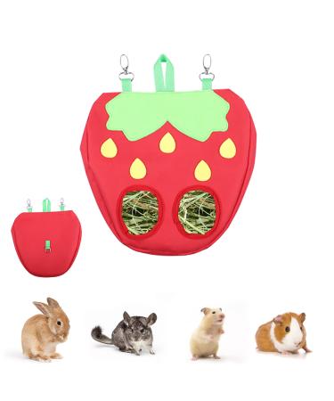 Rabbit Hay Feeder Bag Rabbit Hay Holder Small Animals Hay Feeder Bag Hanging Feeding Storage Guinea Pig Hay Feeder Bag Rabbit Feeder Fabric Bag for Bunny Hamster Guinea Pig