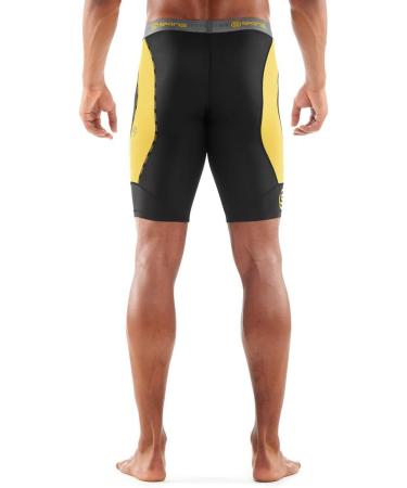 Skins Men's DNAmic 1/2 Tights - XS Black/Citron | Performance Half Tights for Ultimate Comfort - Buy Online on SooperMarket.com
