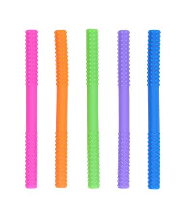 Soft Hollow Silicone Baby Teething Sticks 5Pcs for ADHD - Style 1 - Buy Online on SooperMarket.com