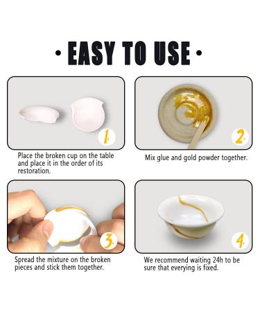 Kintsugi Repair Kit (Upgrade) - Gold Powder, Glue & Epoxy Putty - Starter Ceramic Kintsugi Craft Set - Buy Online on SooperMarket.com