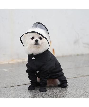 XL Black Dog Raincoat with Hood, Onesie, Rain Jacket & Boots - Waterproof Dog Rain Poncho for Small Dogs (16.5 inch Back Length) - Buy Online on SooperMarket.com