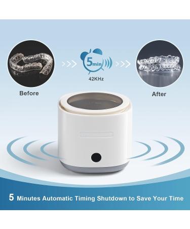 Portable Ultrasonic Cleaner 30W w/ 24 Cleaning Tablets - 5 Min to Clean Retainers, Mouth Guards, Dentures & Jewelry | 42kHz Upgrade - Buy Online on SooperMarket.com