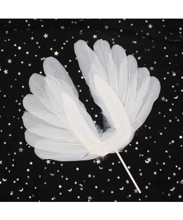 6 Pcs Imitation Feather Cake Toppers Angel Wing Cake Topper Wedding Cake Toppers Tea Party Cake Decorations Birthday Cake Toppers for Baby Shower - Buy Online on SooperMarket.com