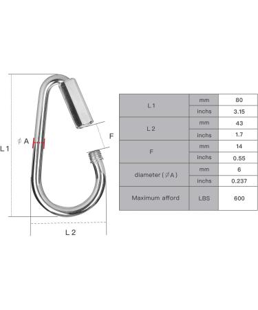AGPtek Quick Link Snap Hook Carabiner Connector - 1 Pair with Screw Lock for Swing Play Set - Buy Online on SooperMarket.com